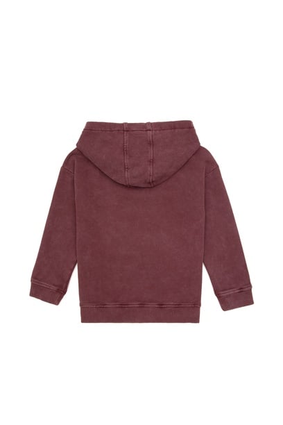Erkek Çocuk Bordo Kapüşonlu Sweatshirt