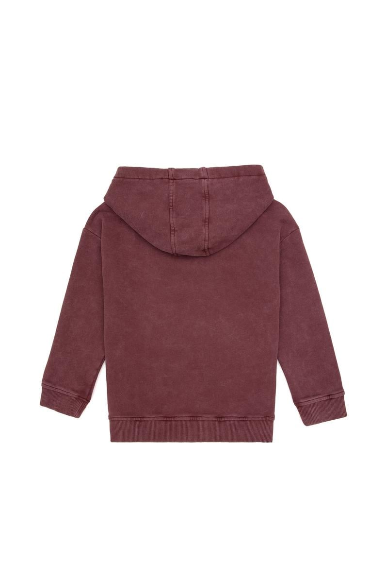 Erkek Çocuk Bordo Kapüşonlu Sweatshirt