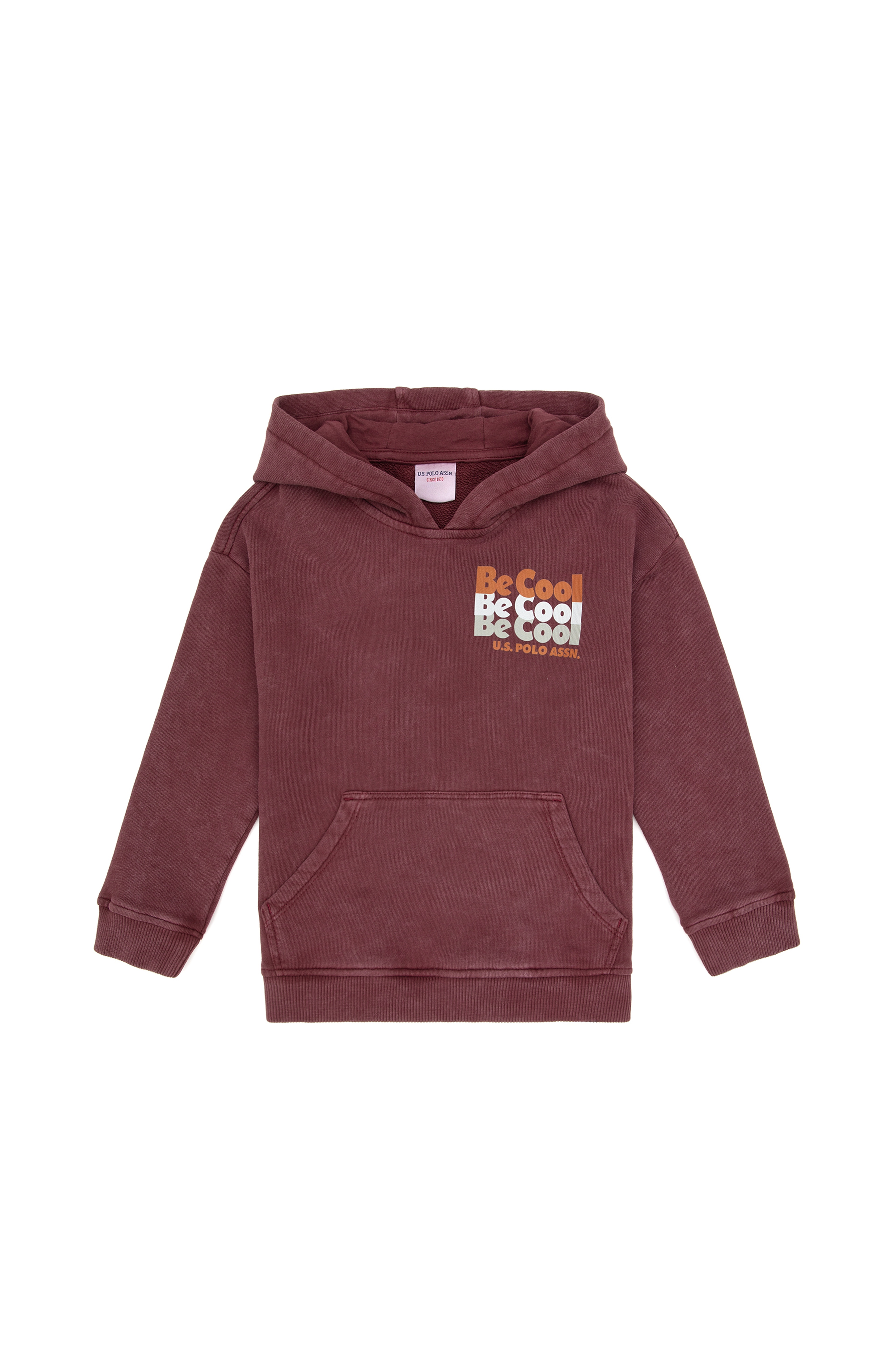 Erkek Çocuk Bordo Kapüşonlu Sweatshirt - Image 1