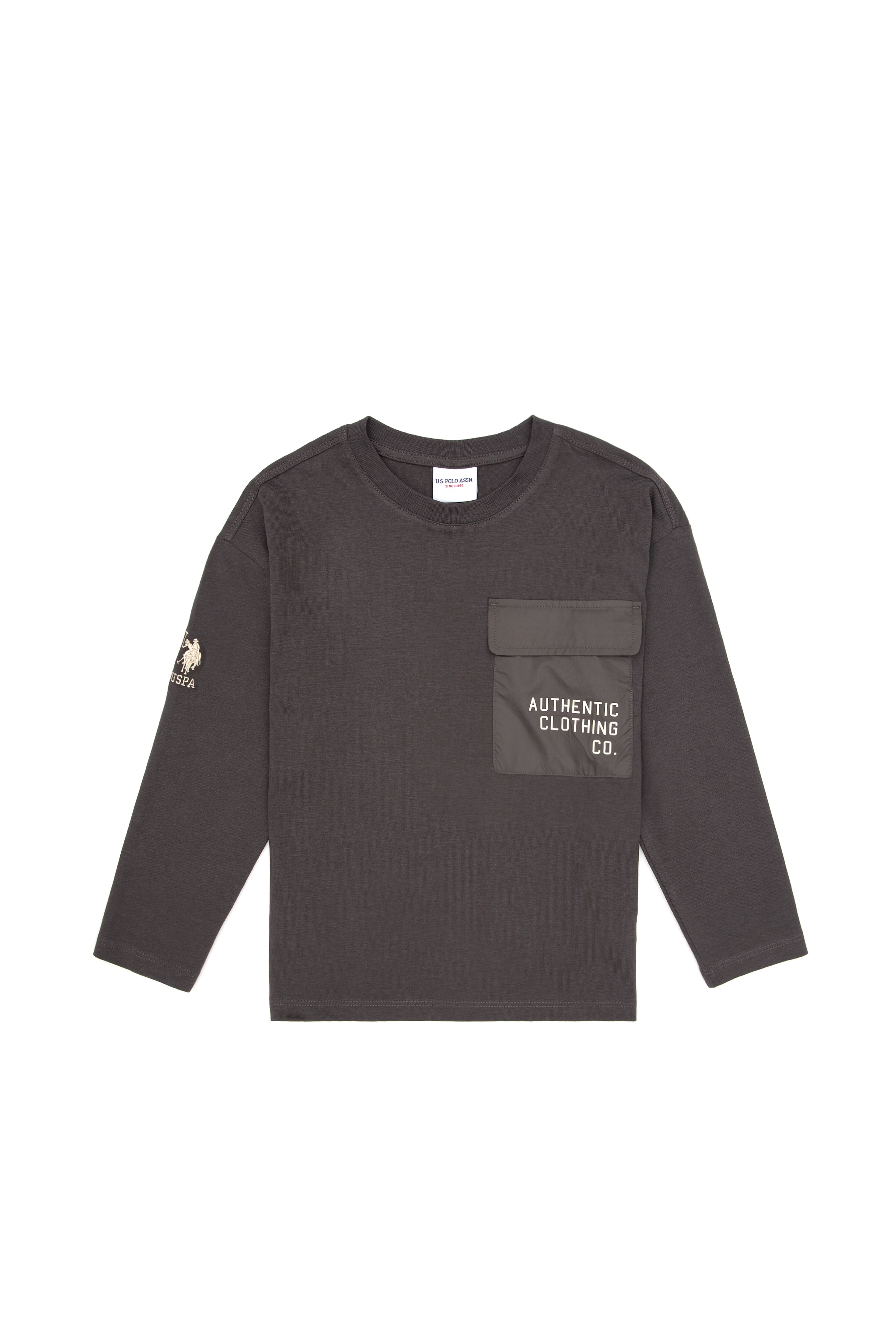 Erkek Çocuk Gri Bisiklet Yaka Süprem Sweatshirt - Image 1