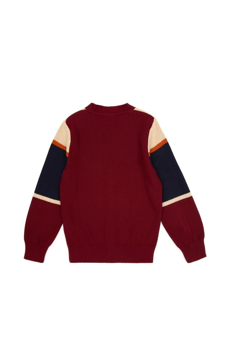 Erkek Çocuk Bordo Triko Hırka - 50317116028