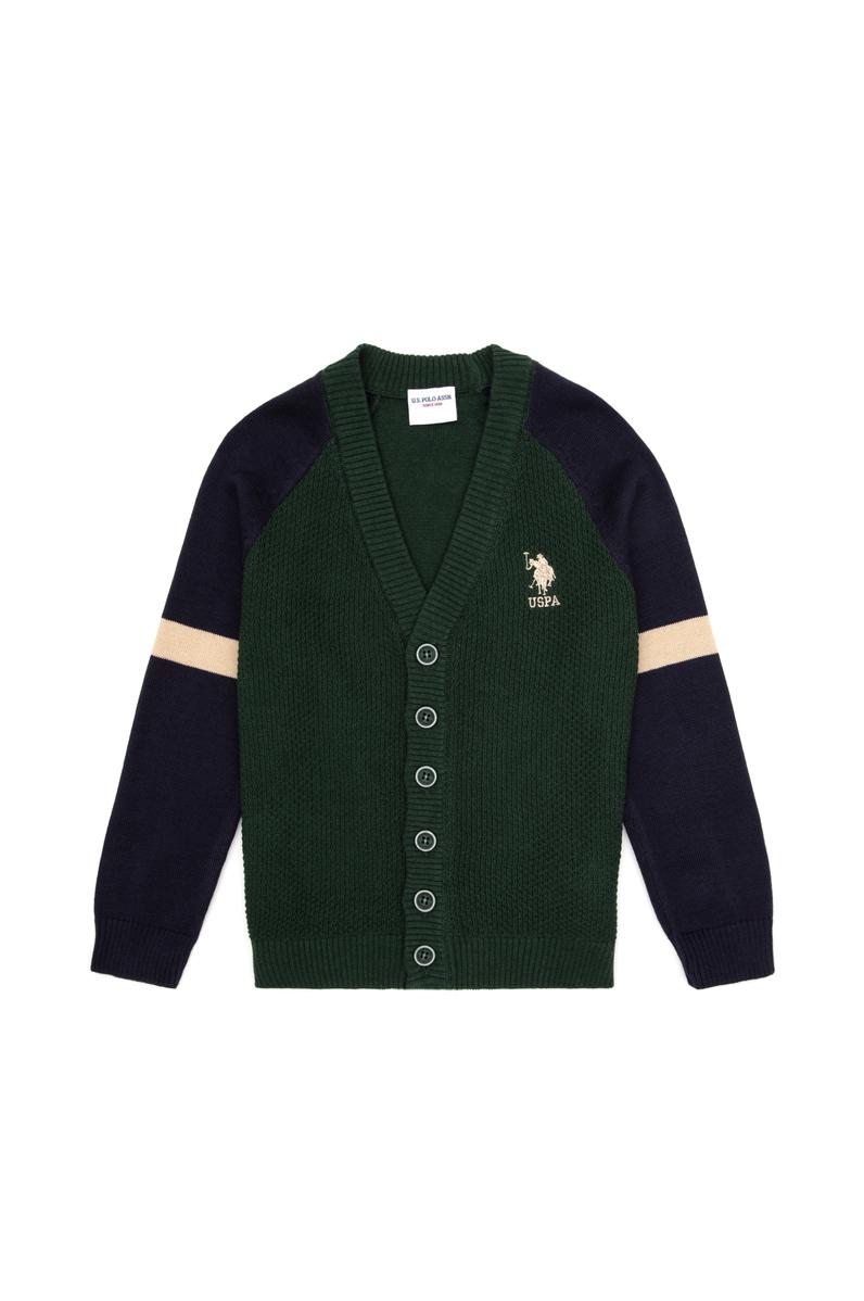 Erkek Çocuk Yeşil Triko Hırka