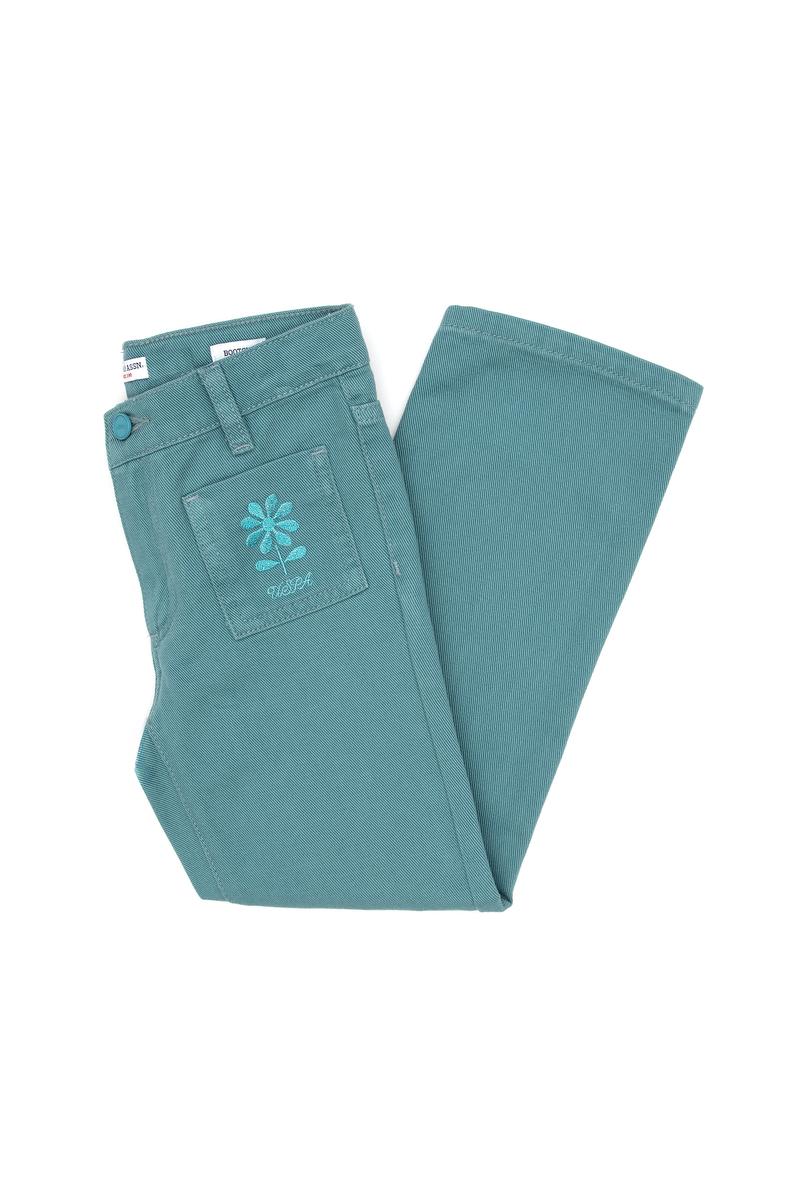 Kız Çocuk Mint Kanvas Pantolon