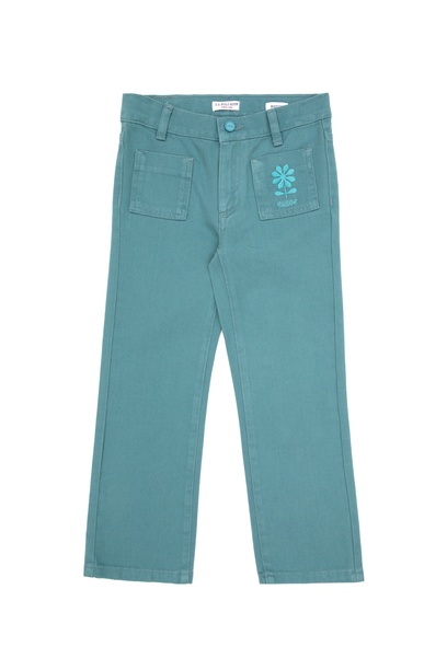Kız Çocuk Mint Kanvas Pantolon