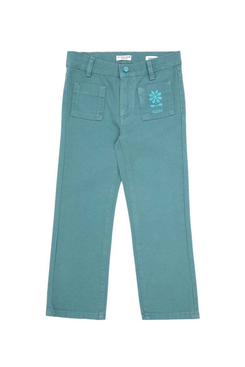 Kız Çocuk Mint Kanvas Pantolon - 50314779019