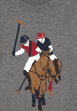 Erkek Çocuk Gri Melanj Bisiklet Yaka Kazak - 50317149002