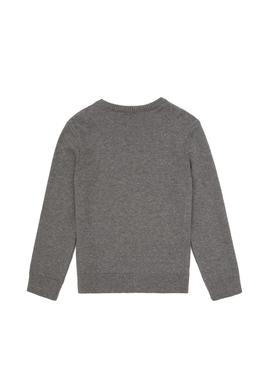 Erkek Çocuk Gri Melanj Bisiklet Yaka Kazak - 50317149002