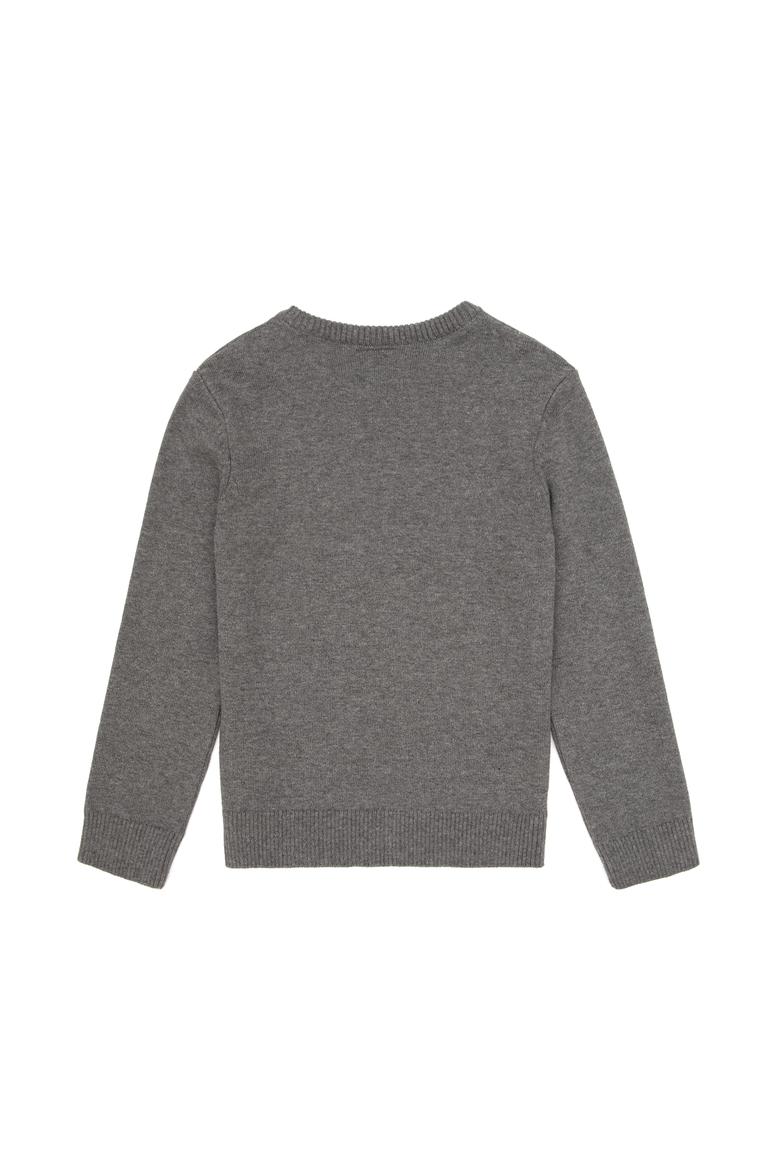 Erkek Çocuk Gri Melanj Bisiklet Yaka Kazak - 50317149002