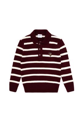 Erkek Çocuk Bordo Polo Yaka Kazak - 50315627010