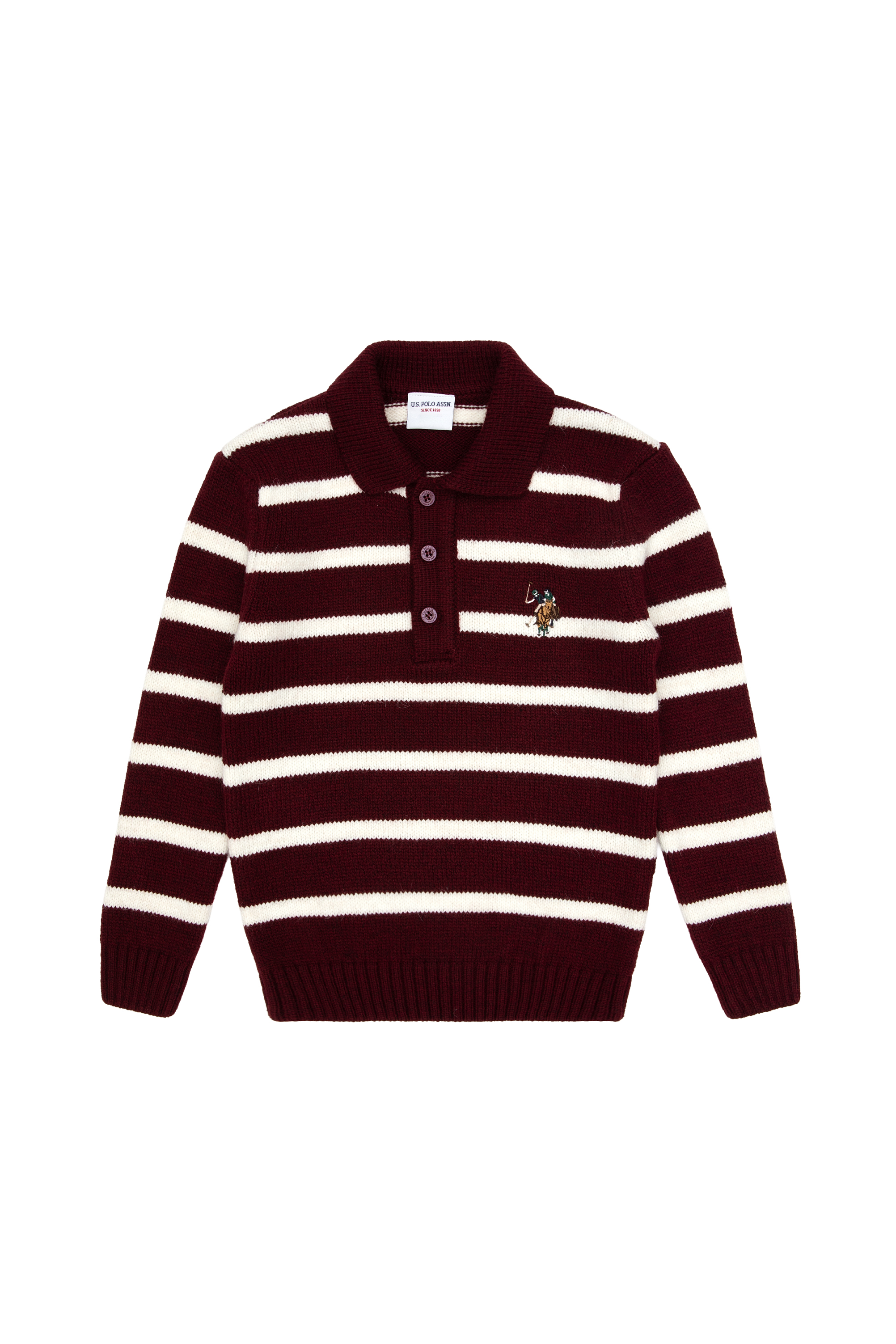 Erkek Çocuk Bordo Polo Yaka Kazak - Image 1