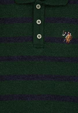 Erkek Çocuk Yeşil Polo Yaka Kazak - 50315627016