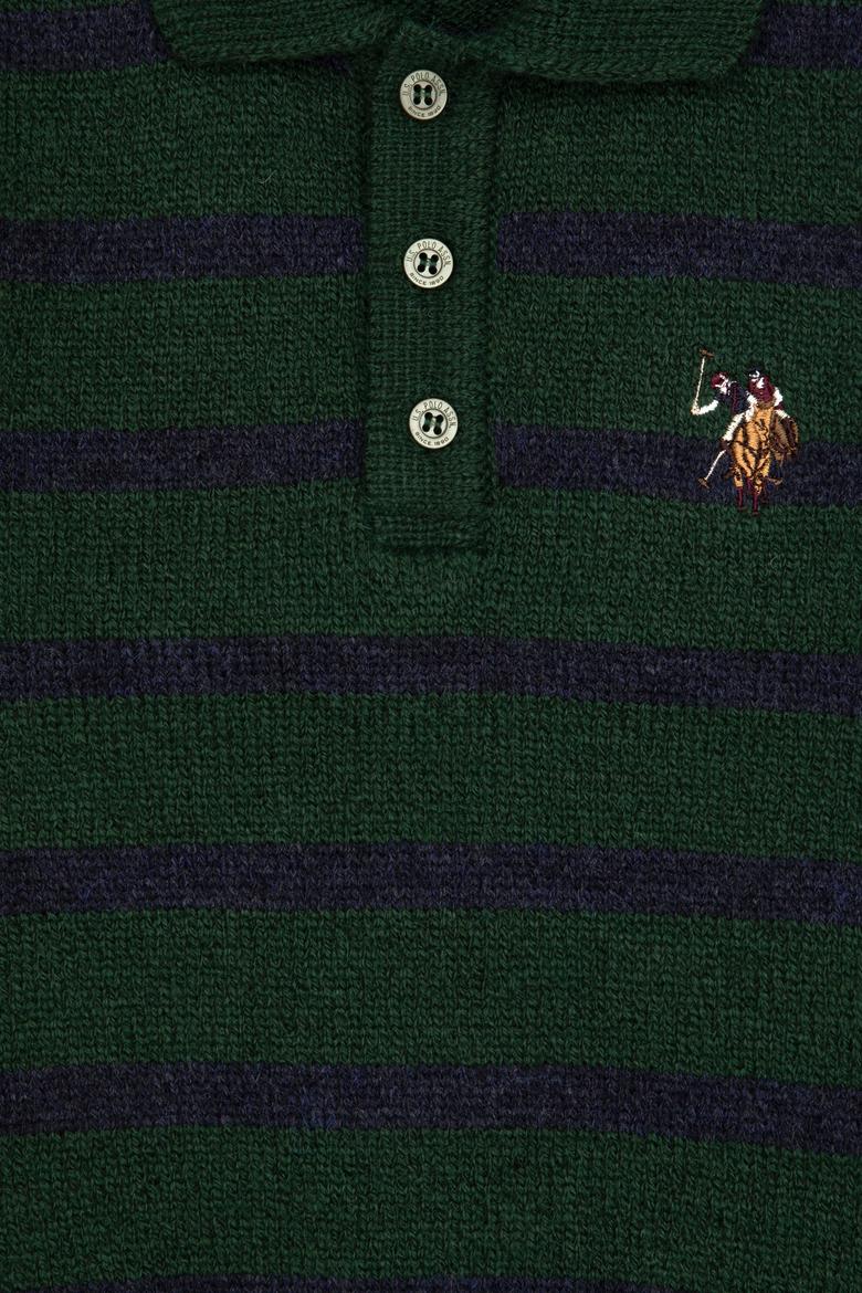 Erkek Çocuk Yeşil Polo Yaka Kazak - 50315627016