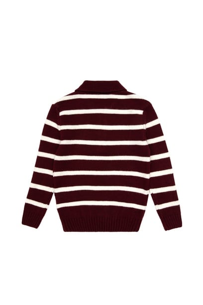 Erkek Çocuk Bordo Polo Yaka Kazak
