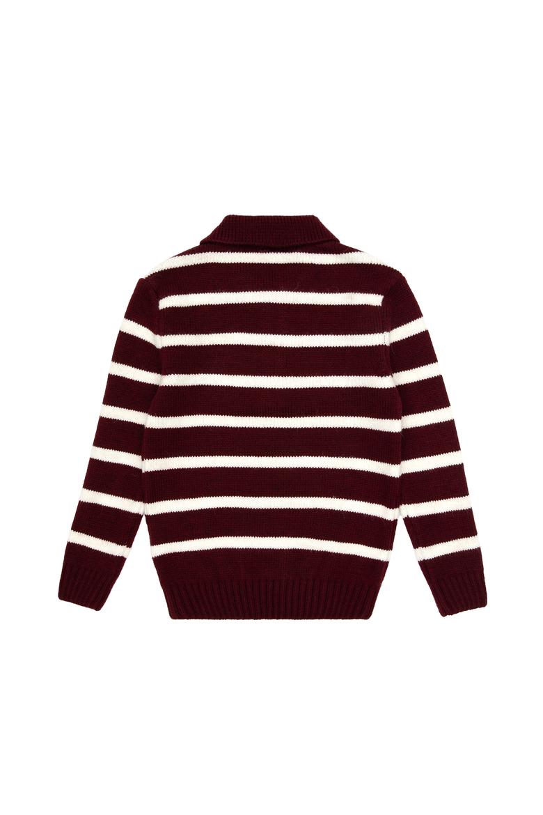 Erkek Çocuk Bordo Polo Yaka Kazak - 50315627010