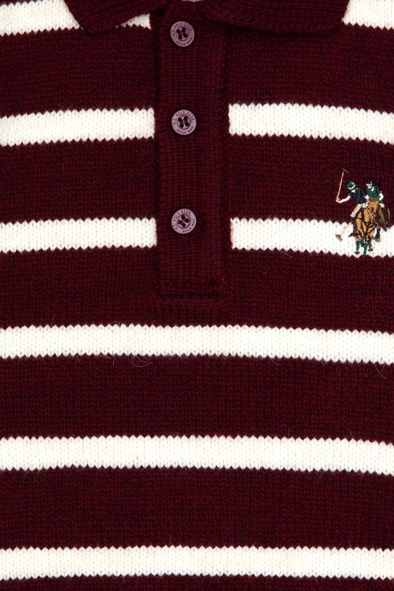 Erkek Çocuk Bordo Polo Yaka Kazak - 50315627010