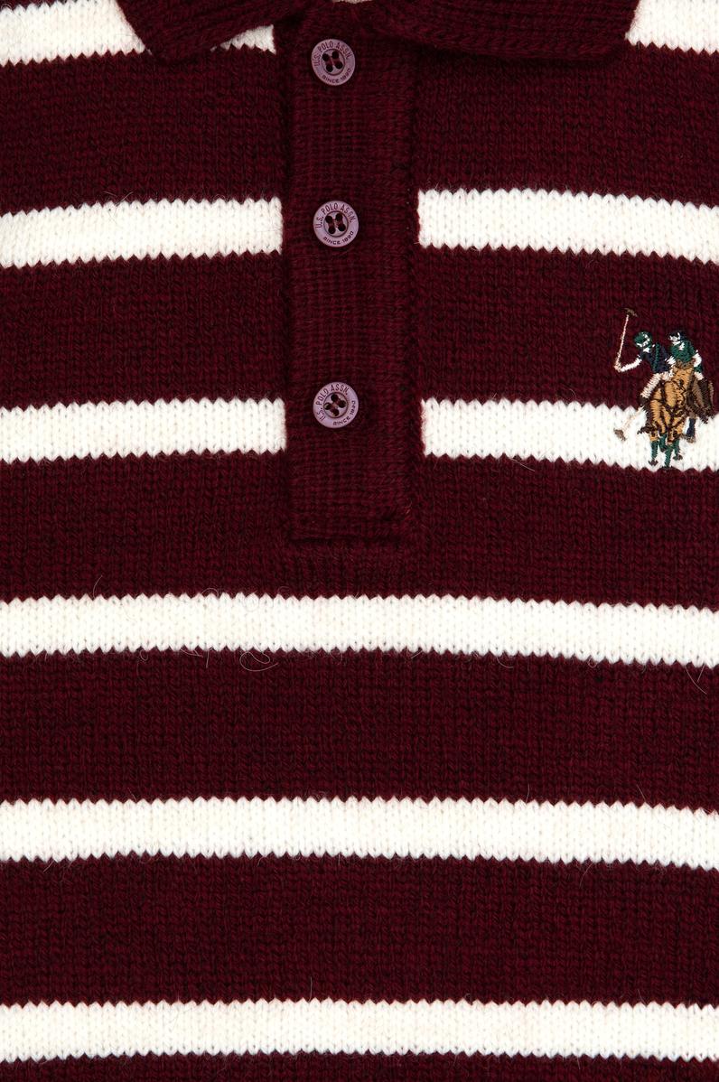 Erkek Çocuk Bordo Polo Yaka Kazak