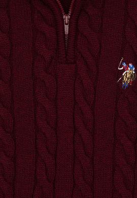 Erkek Çocuk Bordo Yarım Fermuarlı Kazak - 50315628050