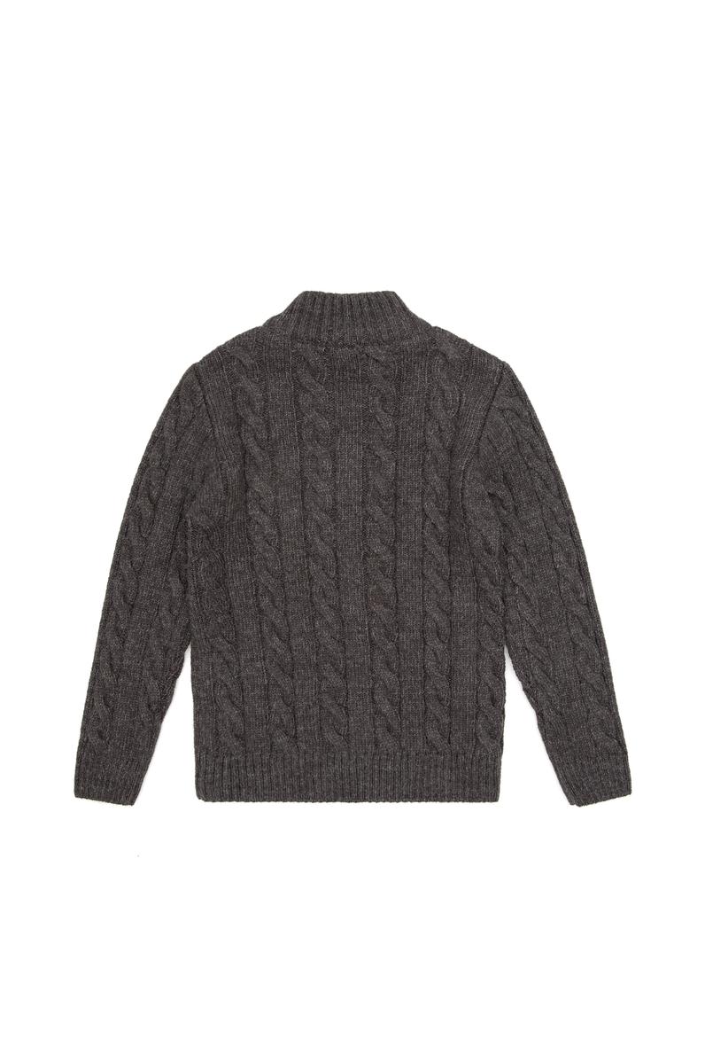 Erkek Çocuk Antrasit Melanj Yarım Fermuarlı Kazak