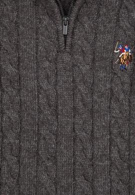 Erkek Çocuk Antrasit Melanj Yarım Fermuarlı Kazak - 50315628038