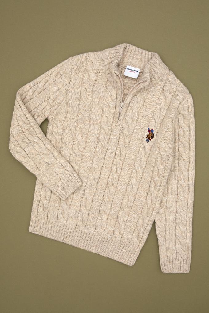 Erkek Çocuk Taş Yarım Fermuarlı Kazak