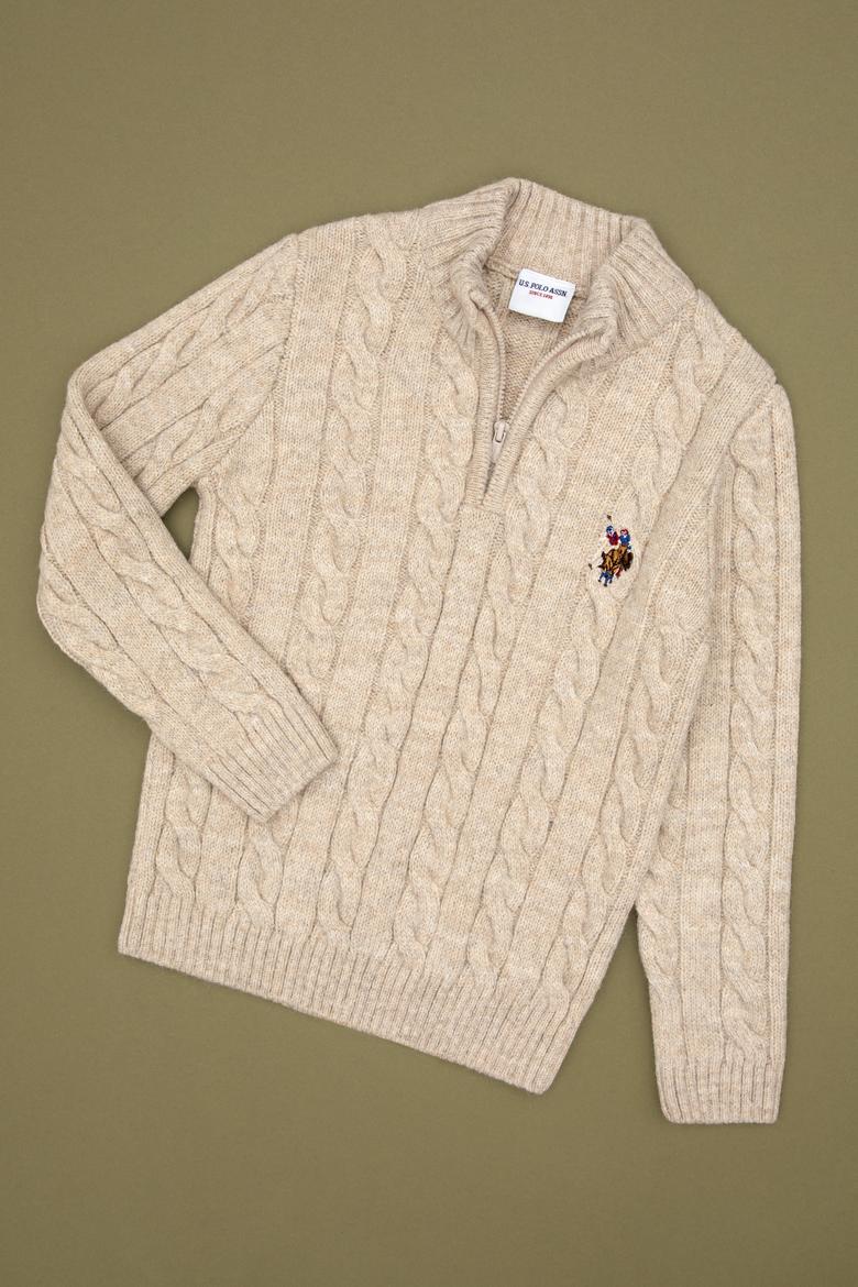 Erkek Çocuk Taş Yarım Fermuarlı Kazak