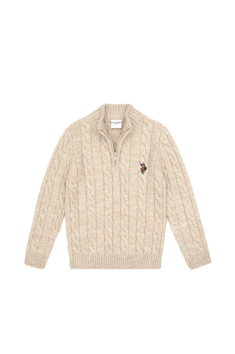 Erkek Çocuk Taş Yarım Fermuarlı Kazak