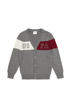 Erkek Çocuk Gri Melanj Triko Hırka - 50317115022