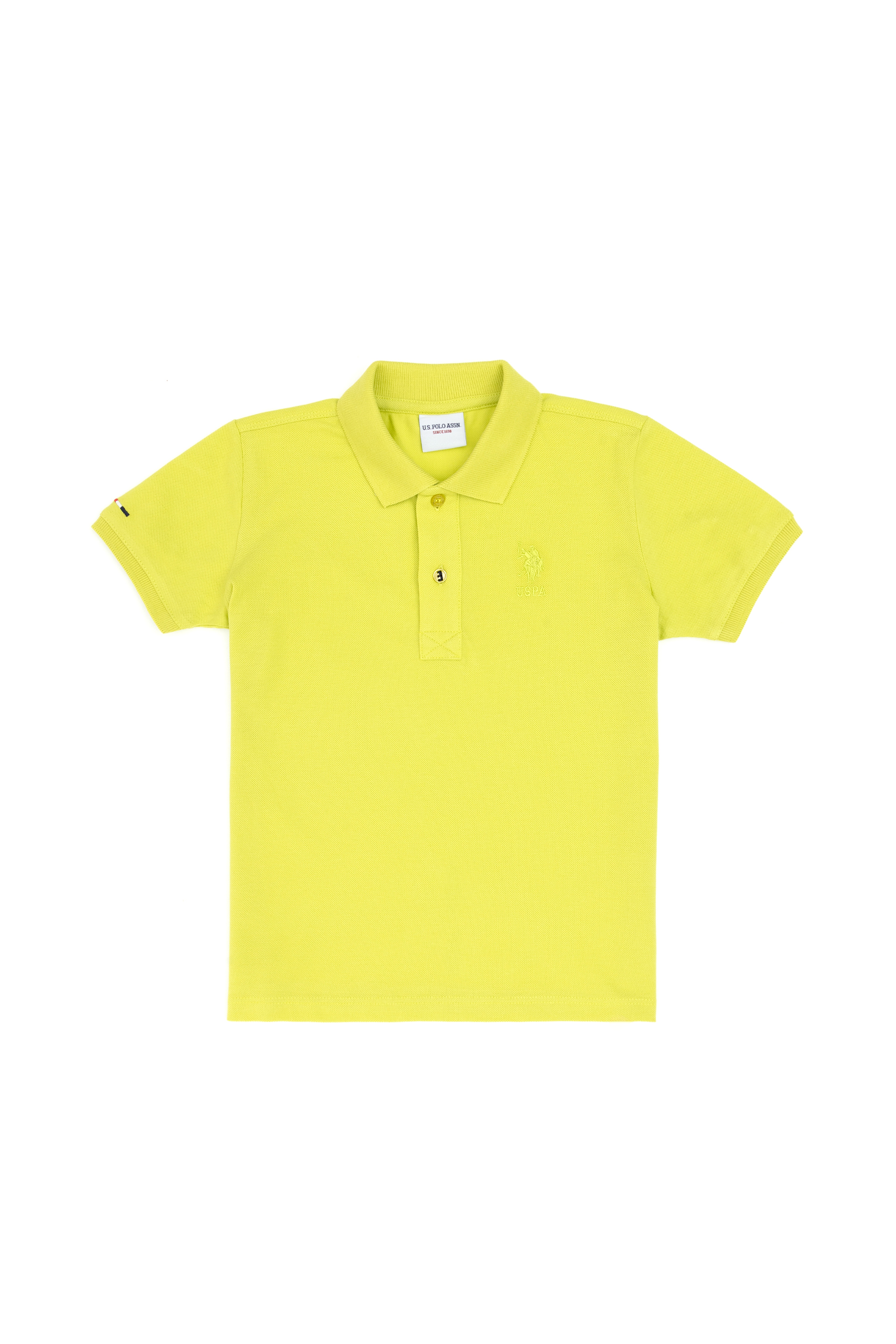 Erkek Çocuk Fıstık Yeşili Polo Yaka Basic Tişört - Image 1