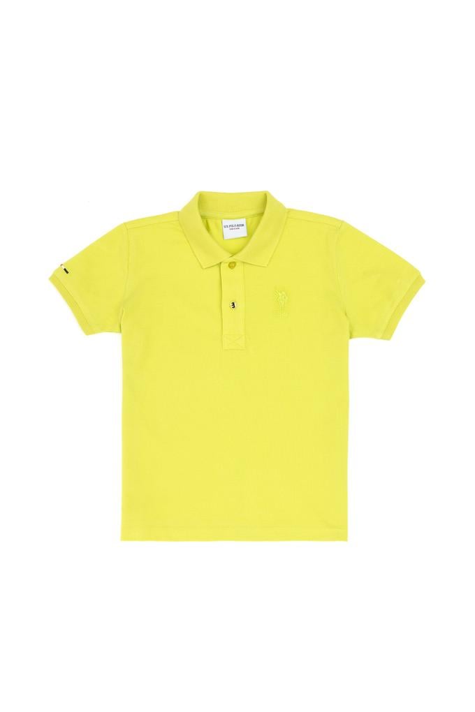 Erkek Çocuk Fıstık Yeşili Polo Yaka Basic Tişört