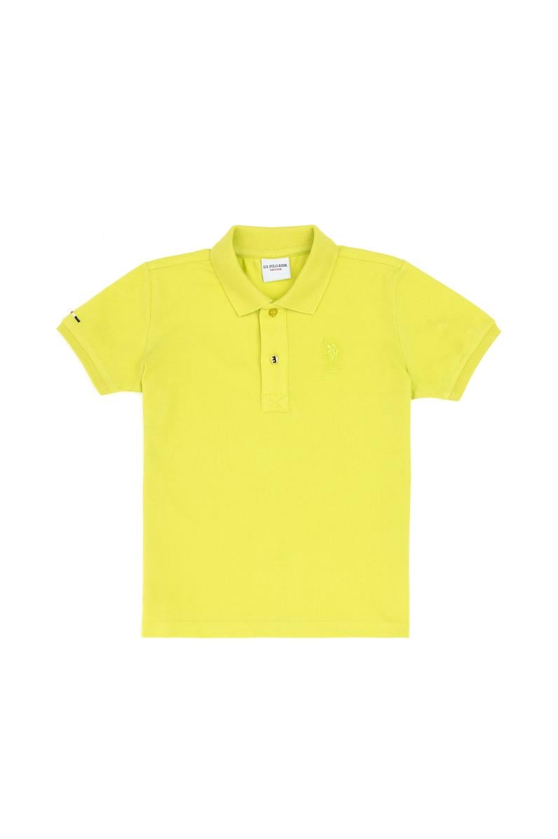 Erkek Çocuk Fıstık Yeşili Polo Yaka Basic Tişört