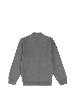 Erkek Çocuk Gri Melanj Triko Hırka - 50317164010