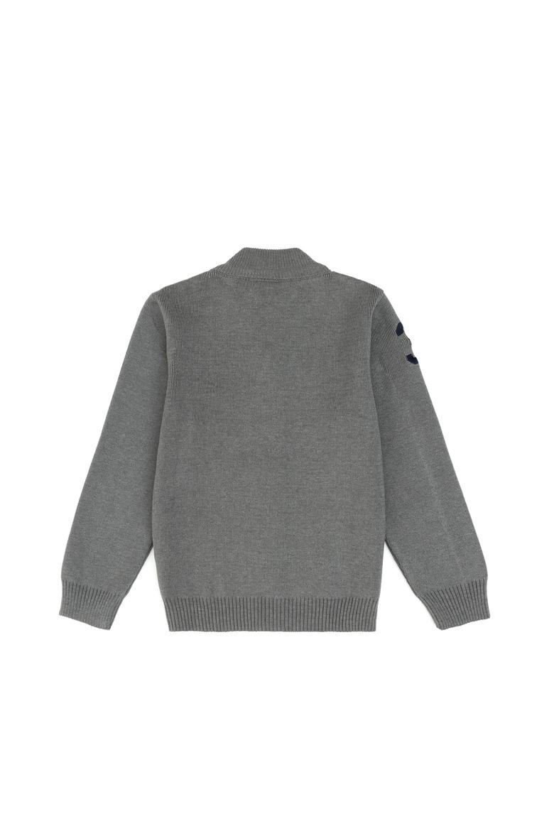 Erkek Çocuk Gri Melanj Triko Hırka - 50317164010