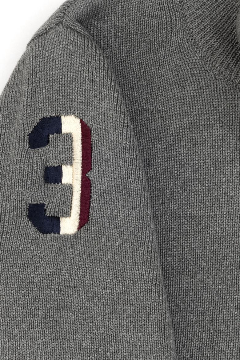 Erkek Çocuk Gri Melanj Triko Hırka - 50317164010