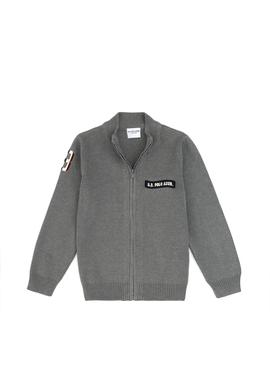 Erkek Çocuk Gri Melanj Triko Hırka - 50317164010