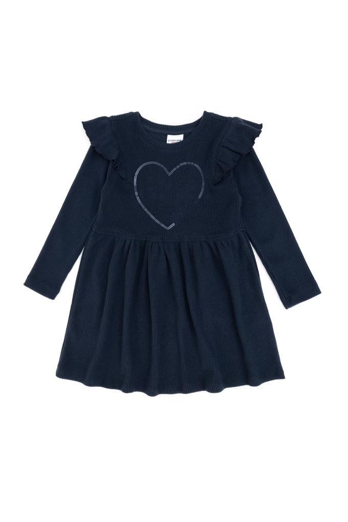 Kız Çocuk Açık Lacivert Örme Elbise