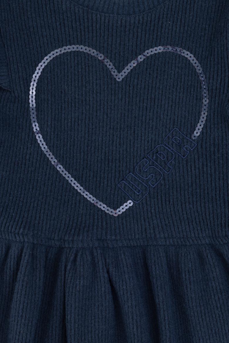 Kız Çocuk Açık Lacivert Örme Elbise - 50318088005