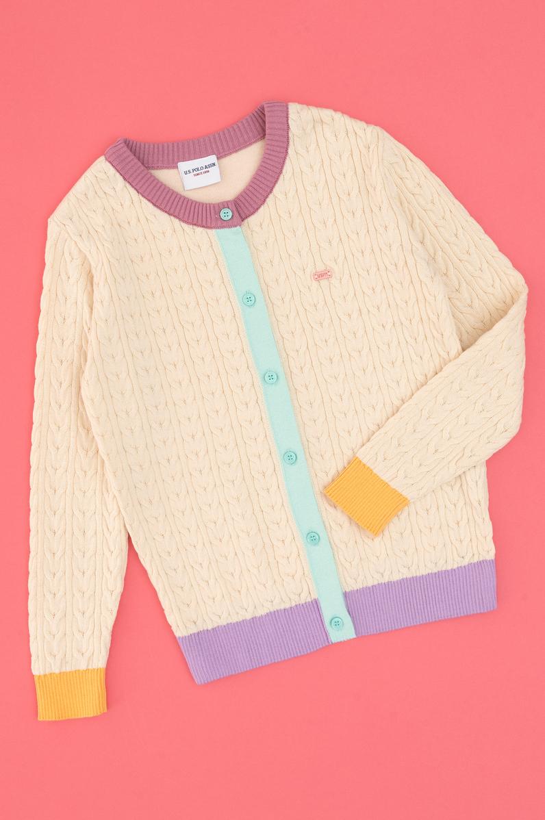 Kız Çocuk Krem Triko Hırka