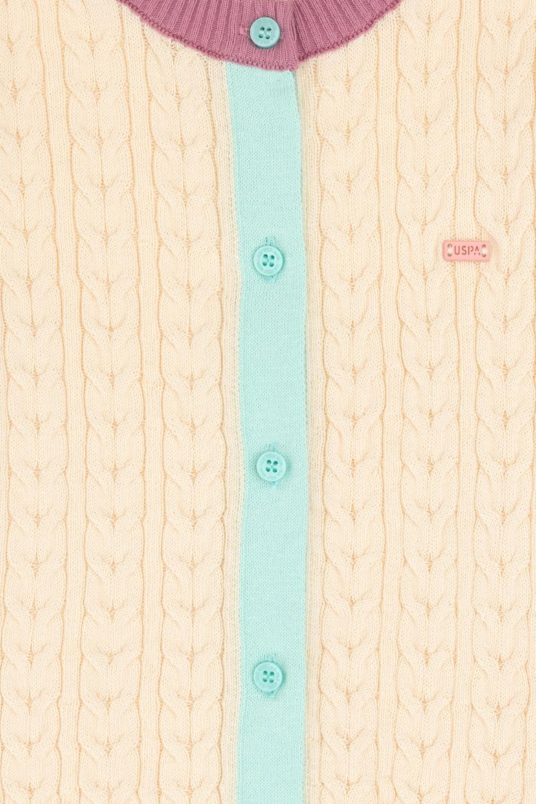 Kız Çocuk Krem Triko Hırka - 50314329001