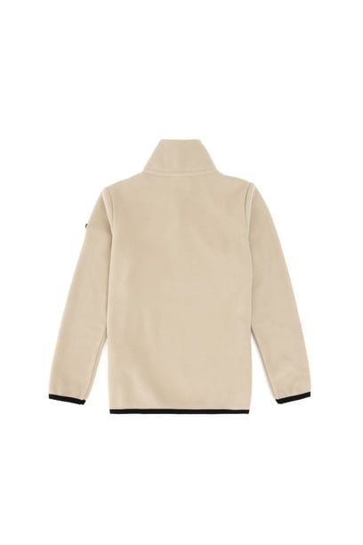 Erkek Çocuk Koyu Bej Yarım Fermuarlı Polar Sweatshirt