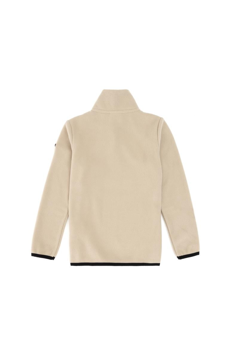 Erkek Çocuk Koyu Bej Yarım Fermuarlı Polar Sweatshirt - 50313841133