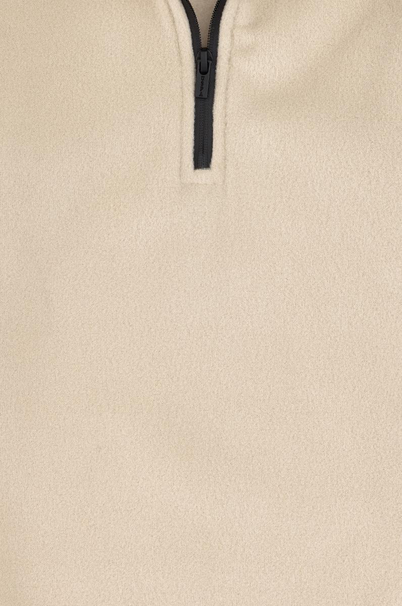 Erkek Çocuk Koyu Bej Yarım Fermuarlı Polar Sweatshirt