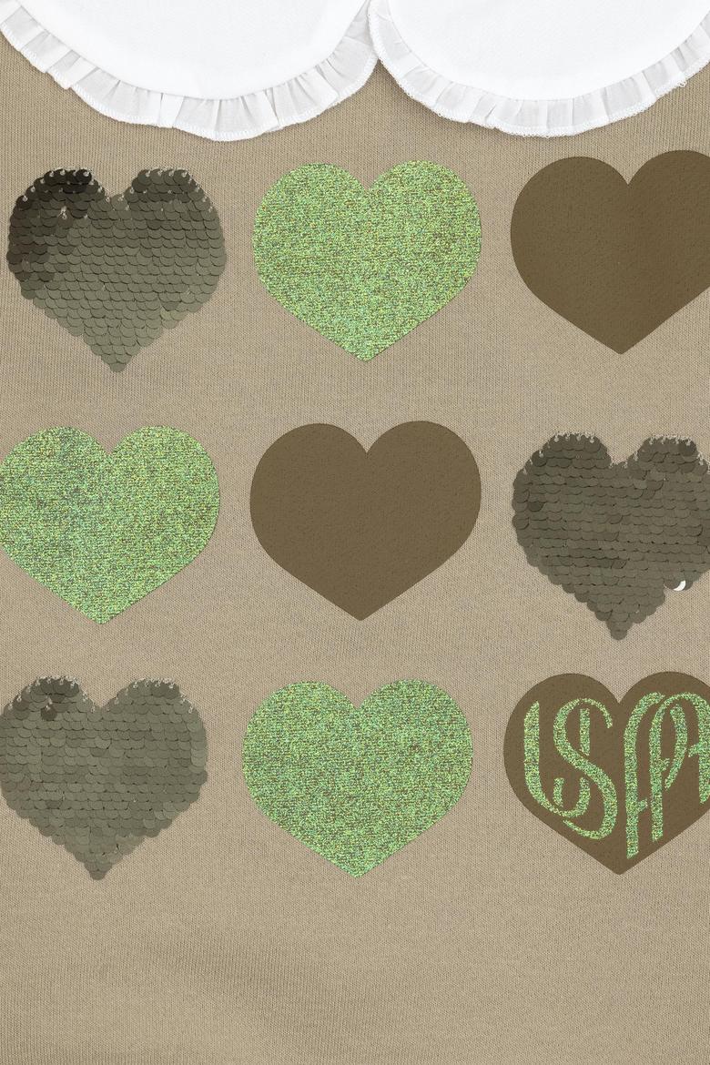 Kız Çocuk Açık Haki Sweatshirt - 50317879016