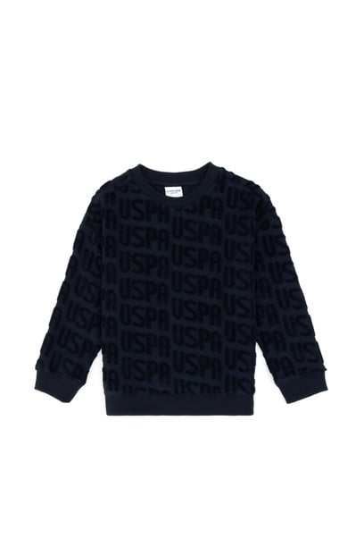 Erkek Çocuk Lacivert Bisiklet Yaka Sweatshirt