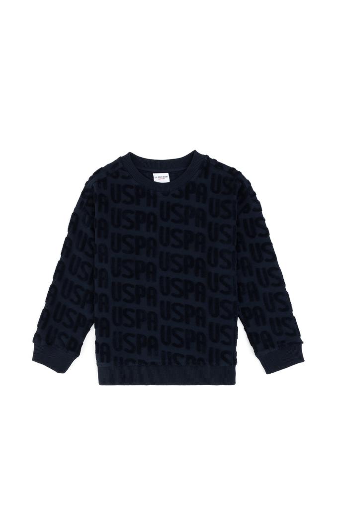 Erkek Çocuk Lacivert Bisiklet Yaka Sweatshirt