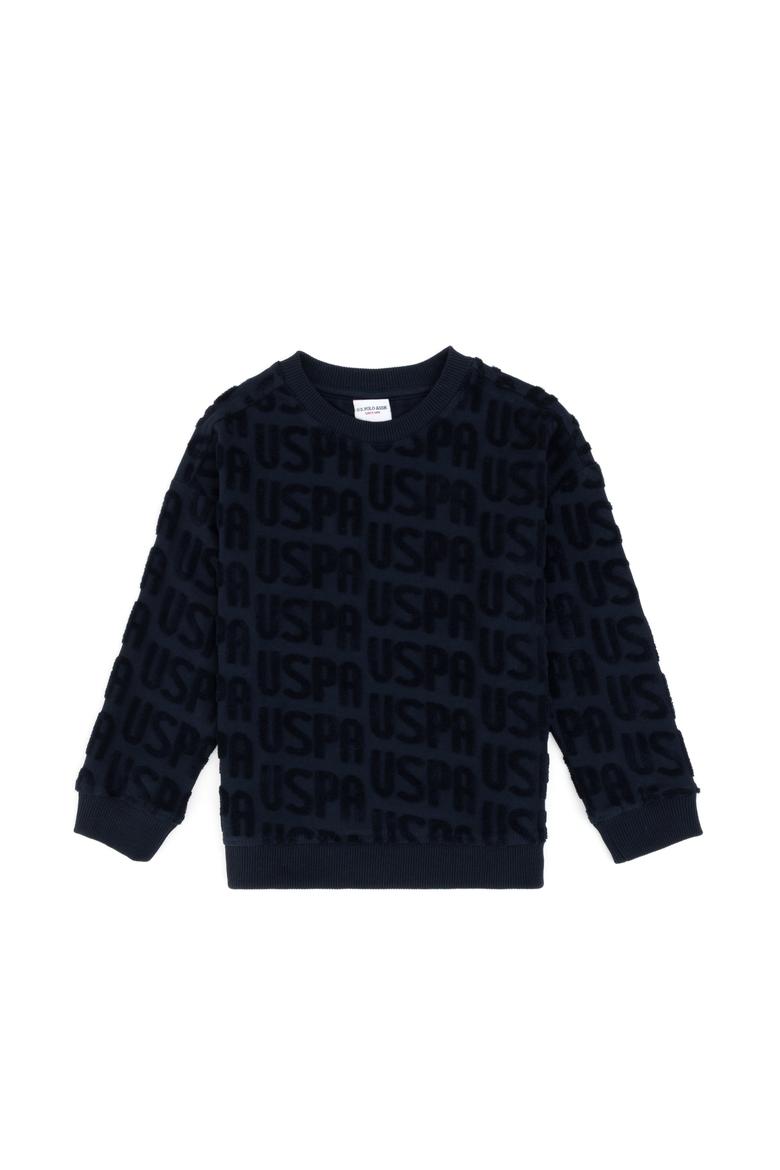 Erkek Çocuk Lacivert Bisiklet Yaka Sweatshirt