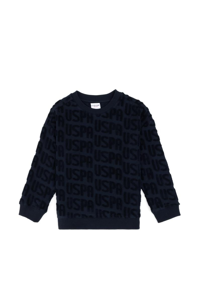 Erkek Çocuk Lacivert Bisiklet Yaka Sweatshirt