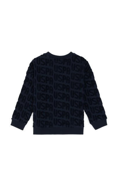 Erkek Çocuk Lacivert Bisiklet Yaka Sweatshirt