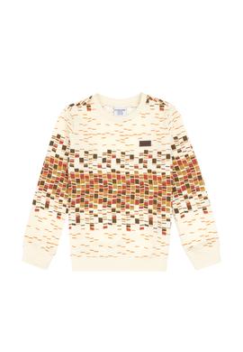 Erkek Çocuk Krem Bisiklet Yaka İnce Sweatshirt - 50308534034