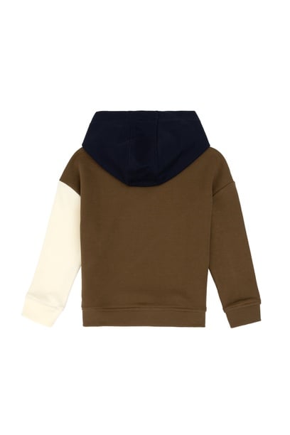 Erkek Çocuk Haki Kapüşonlu Sweatshirt