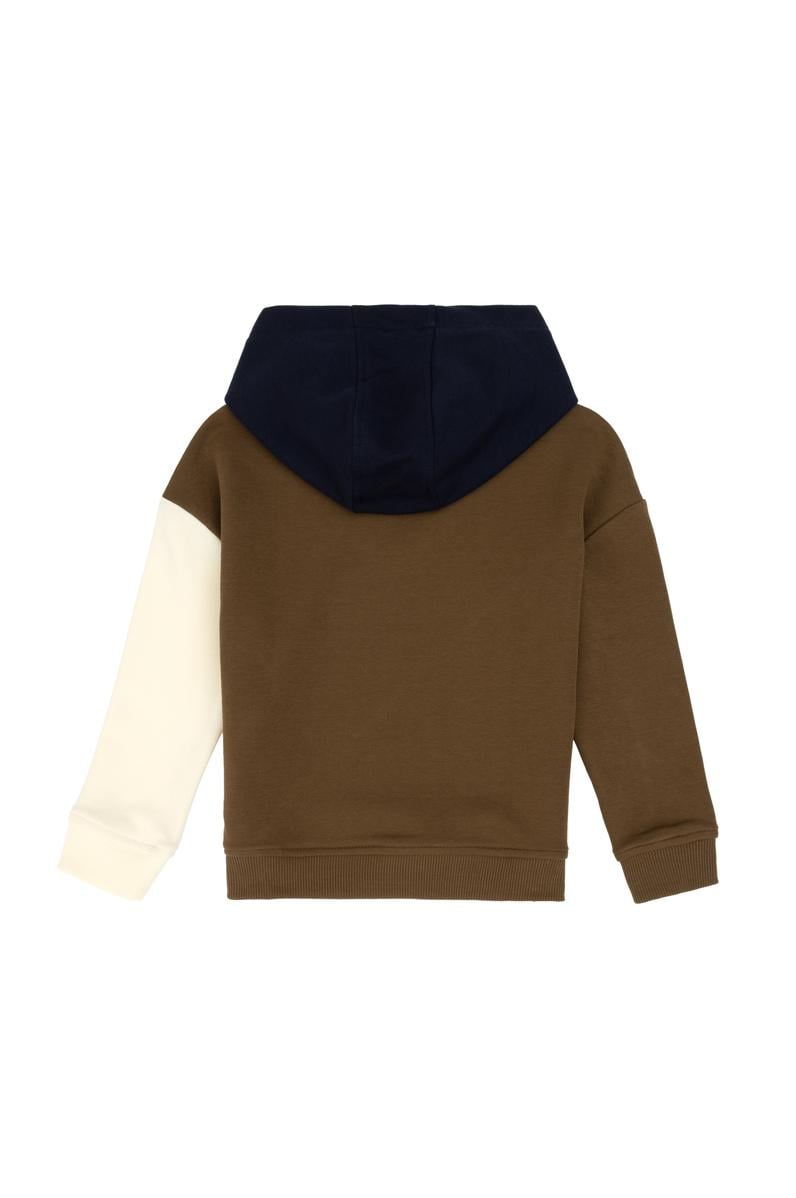 Erkek Çocuk Haki Kapüşonlu Sweatshirt